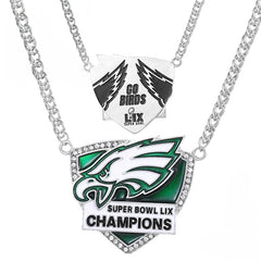 2025 Philadelphia Eagles Super Bowl Champions Pendant Necklace-24 Inches