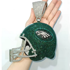 Custom Football Team Logo Helmet Pendant Necklace-Personalized Gifts for Fans