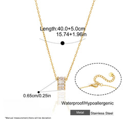 Dainty Zirconia Cylinder Charm Necklace
