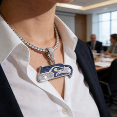 Seattle Seahawks Zircon Pendant Necklace - Game Day & Holiday Gift for Sports Fans - Image 13