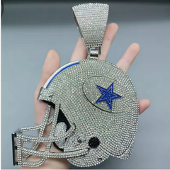Custom Football Team Logo Helmet Pendant Necklace-Personalized Gifts for Fans