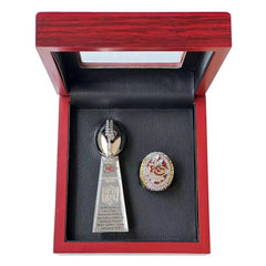 Kansas City Chiefs All Super Bowl Championship Ring & Trophy Set– 1970, 2020 & 2023  Winners Replica Collection