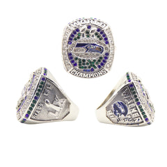 New 2025 Seahawks Championship Ring - Super Bowl 60 Fan Replica Ring - Front View