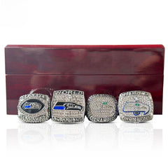 Seattle Seahawks Championship Ring Set – 4PCS Collector Celebration Gift for True Seahawks Fans