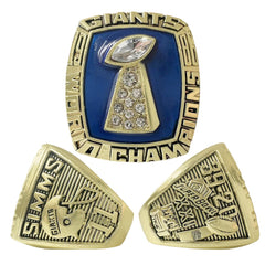 New York Giants Super Bowl Championship Ring & Trophy Set– 1986, 1991, 2008 & 2012