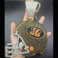 Custom Football Team Logo Helmet Pendant Necklace-Personalized Gifts for Fans