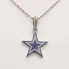 Dallas Cowboys Zircon Star Necklace - Chain Link Detail