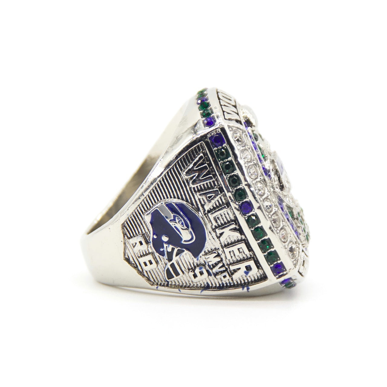 New 2025 Seahawks Championship Ring - Super Bowl 60 Fan Replica Ring - Engraving Detail