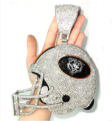 Custom Football Team Logo Helmet Pendant Necklace-Personalized Gifts for Fans