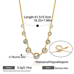 18K Gold Plated Zircon Statement Necklace