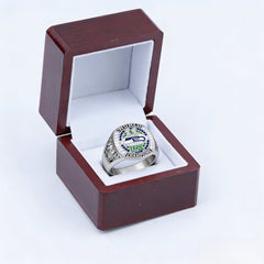 New 2025 Seahawks Championship Ring - Super Bowl 60 Fan Replica Ring - Packaging View