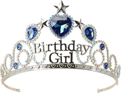 Birthday Girl Tiaras & Crowns for Women Princess Crown Silver Headpiece for Birthday Party