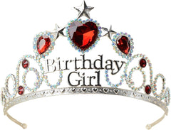 Birthday Girl Tiaras & Crowns for Women Princess Crown Silver Headpiece for Birthday Party