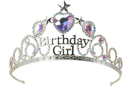 Birthday Girl Tiaras & Crowns for Women Princess Crown Silver Headpiece for Birthday Party