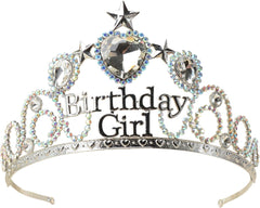 Birthday Girl Tiaras & Crowns for Women Princess Crown Silver Headpiece for Birthday Party