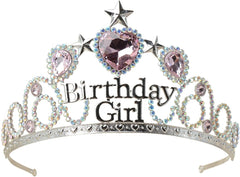 Birthday Girl Tiaras & Crowns for Women Princess Crown Silver Headpiece for Birthday Party