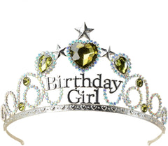 Birthday Girl Tiaras & Crowns for Women Princess Crown Silver Headpiece for Birthday Party