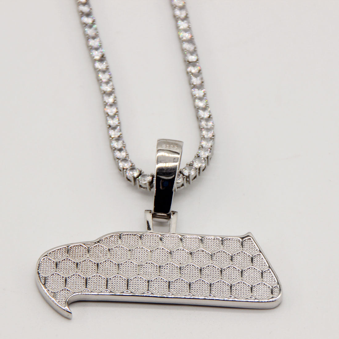 Seattle Seahawks Zircon Pendant Necklace - Game Day & Holiday Gift for Sports Fans - Pendant Detail Close-Up