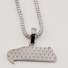 Seattle Seahawks Zircon Pendant Necklace - Game Day & Holiday Gift for Sports Fans - Pendant Detail Close-Up