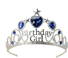Birthday Girl Tiaras & Crowns for Women Princess Crown Silver Headpiece for Birthday Party