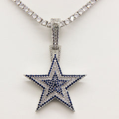 Dallas Cowboys Zircon Star Necklace - Front View