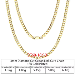 3mm S925 Sterling Silver Cuban Link Chain– Necklace for Daily Wear & Gift
