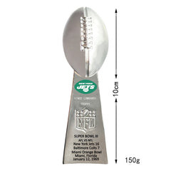 New York Jets Super Bowl III Championship Ring & Trophy Set   – Replica Collectible Gift for Fans