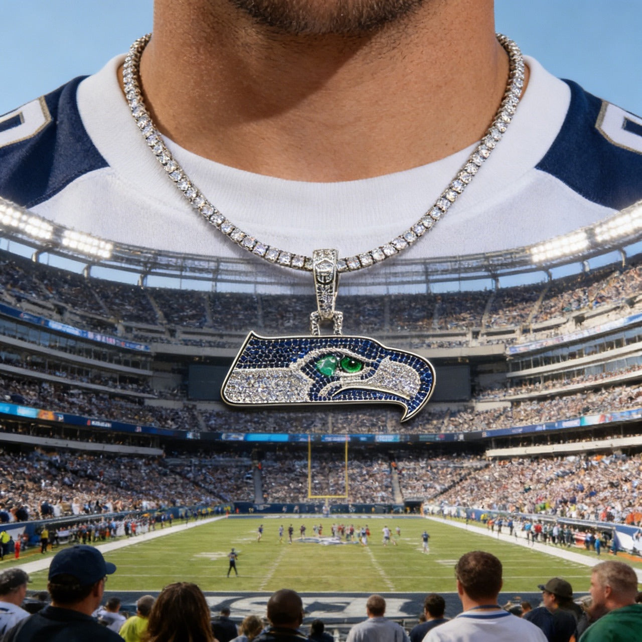 Seattle Seahawks Zircon Pendant Necklace - Game Day & Holiday Gift for Sports Fans - Image 17