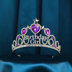Birthday Girl Tiaras & Crowns for Women Princess Crown Silver Headpiece for Birthday Party