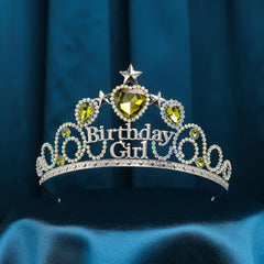 Birthday Girl Tiaras & Crowns for Women Princess Crown Silver Headpiece for Birthday Party