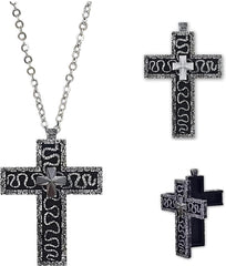 Openable Cross Pendant Necklace for Men