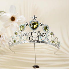 Birthday Girl Tiaras & Crowns for Women Princess Crown Silver Headpiece for Birthday Party