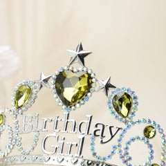 Birthday Girl Tiaras & Crowns for Women Princess Crown Silver Headpiece for Birthday Party