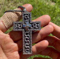 Openable Cross Pendant Necklace for Men
