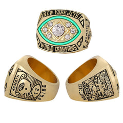 New York Jets Super Bowl III Championship Ring & Trophy Set   – Replica Collectible Gift for Fans