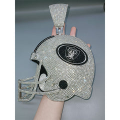 Custom Football Team Logo Helmet Pendant Necklace-Personalized Gifts for Fans