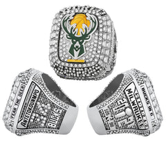 2021 Milwaukee Bucks Championship Ring and Trophy – #34 Tribute Commemorative Replica