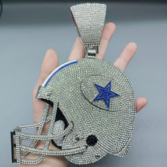 Custom Football Team Logo Helmet Pendant Necklace-Personalized Gifts for Fans