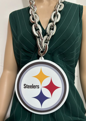 Oversize Sports Fan Chain Team Logo Pendant Necklace – Perfect Gift for Fans Game Day Decoration