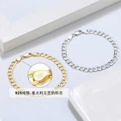 3mm 925 Sterling Silver Cuban Link Chain Bracelet– Non-Tarnish Jewelry for Everyday Wear&Gift