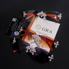 925 Sterling Silver Bling Cross Moissanite Sunglasses