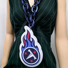 Oversize Sports Fan Chain Team Logo Pendant Necklace – Perfect Gift for Fans Game Day Decoration