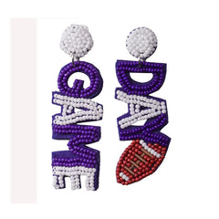 Game Day Beaded Sports Earrings – Handmade Football, Basketball & Soccer Fan Jewelry