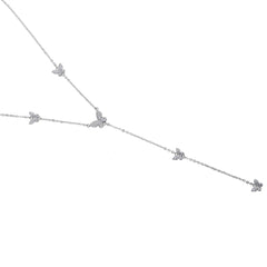Mini Cute Butterfly Charm Y Necklace for Women 16+2 inches