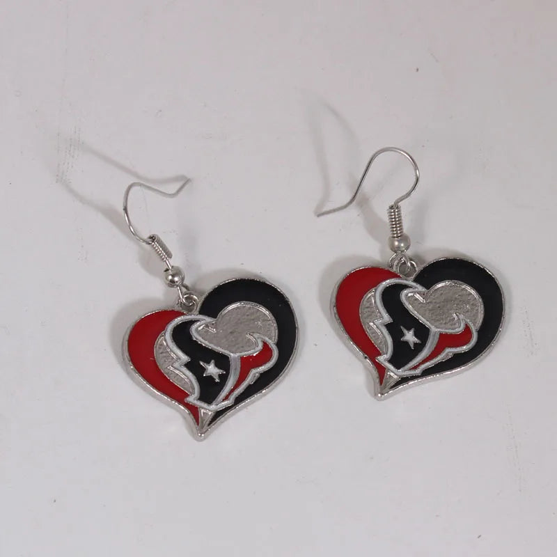 Football Team Logo Heart Earrings –  Game Day Accessories & Gift for Sports Fan