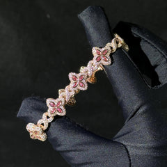 S925 Silver Four-Leaf Clover Moissanite  Bracelets for Women