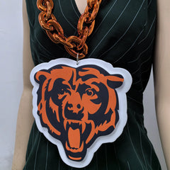 Oversize Sports Fan Chain Team Logo Pendant Necklace – Perfect Gift for Fans Game Day Decoration