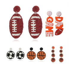 Game Day Beaded Sports Earrings – Handmade Football, Basketball & Soccer Fan Jewelry
