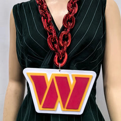 Oversize Sports Fan Chain Team Logo Pendant Necklace – Perfect Gift for Fans Game Day Decoration