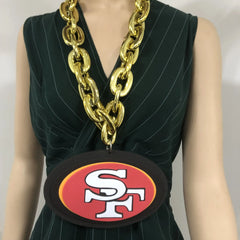 Oversize Sports Fan Chain Team Logo Pendant Necklace – Perfect Gift for Fans Game Day Decoration